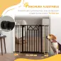 Barrera para Mascotas Extensible con Cierre Automático y Sistema de Doble Bloqueo 74-100x76 cm Negro