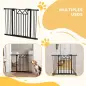 Barrera para Mascotas Extensible con Cierre Automático y Sistema de Doble Bloqueo 74-100x76 cm Negro