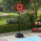 Canasta de Baloncesto Ajustable con Diana Magnética y Dardos Base Rellenable para Interior Ø38x129-179 cm Negro