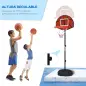Canasta de Baloncesto Ajustable con Diana Magnética y Dardos Base Rellenable para Interior Ø38x129-179 cm Negro