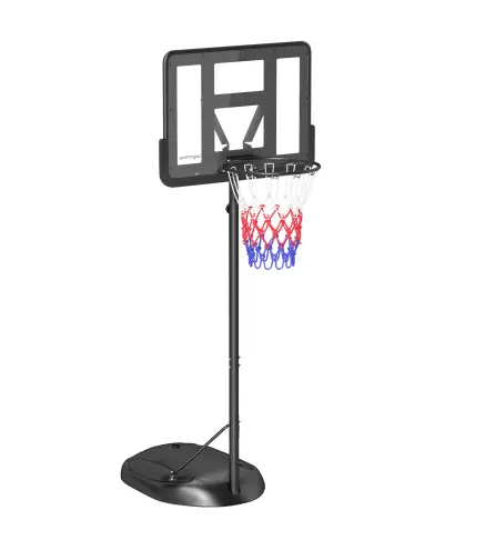 Canasta de Baloncesto para Exterior con Altura Ajustable 216-277 cm Ruedas y Base Rellenable Negro
