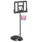 Canasta de Baloncesto para Exterior con Altura Ajustable 216-277 cm Ruedas y Base Rellenable Negro