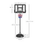 Canasta de Baloncesto para Exterior con Altura Ajustable 216-277 cm Ruedas y Base Rellenable Negro