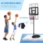 Canasta de Baloncesto para Exterior con Altura Ajustable 216-277 cm Ruedas y Base Rellenable Negro
