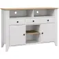 Aparador de Cocina Mesa para Televisores de 50 Pulgadas con 3 Cajones 2 Puertas 120x38x81,5 cm Blanco
