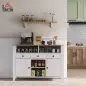 Aparador de Cocina Mesa para Televisores de 50 Pulgadas con 3 Cajones 2 Puertas 120x38x81,5 cm Blanco