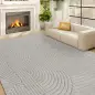 Alfombra Salón 230x160 cm Pelo Corto Estilo Moderno Base Antideslizante Tejida a Máquina Gris