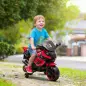 Moto Eléctrica para Niños 6V con Ruedas de Apoyo Música Faro para Niños de 18-36 Mesas Rojo
