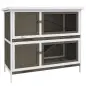 Conejera de Madera Jaula para Conejos de 2 Pisos 97x44x91 cm Techo Asfáltico Puertas Bandejas Extraíbles Marrón