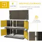 Conejera de Madera Jaula para Conejos de 2 Pisos 97x44x91 cm Techo Asfáltico Puertas Bandejas Extraíbles Marrón