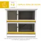 Conejera de Madera Jaula para Conejos de 2 Pisos 97x44x91 cm Techo Asfáltico Puertas Bandejas Extraíbles Marrón