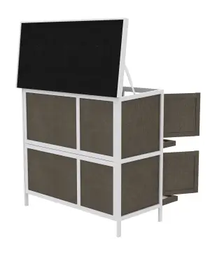 Conejera de Madera Jaula para Conejos de 2 Pisos 97x44x91 cm Techo Asfáltico Puertas Bandejas Extraíbles Marrón