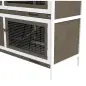 Conejera de Madera Jaula para Conejos de 2 Pisos 97x44x91 cm Techo Asfáltico Puertas Bandejas Extraíbles Marrón