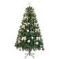 Árbol de Navidad 180 cm con Adornos 200 Luces LED Blanco Cálido 8 Modos de Iluminación 650 Ramas Verde