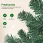 Árbol de Navidad 180 cm con Adornos 200 Luces LED Blanco Cálido 8 Modos de Iluminación 650 Ramas Verde