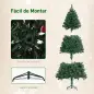Árbol de Navidad 180 cm con Adornos 200 Luces LED Blanco Cálido 8 Modos de Iluminación 650 Ramas Verde