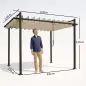 Pérgola de Jardín 3x3,8 m con Techo de Lamas Ajustable a 90° Manivela Estructura de Aluminio y Acero UPF50+ Beige