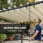 Pérgola de Jardín 3x3,8 m con Techo de Lamas Ajustable a 90° Manivela Estructura de Aluminio y Acero UPF50+ Beige