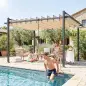 Pérgola de Jardín 3x3,8 m con Techo de Lamas Ajustable a 90° Manivela Estructura de Aluminio y Acero UPF50+ Beige