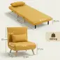 Sofá Cama Individual Plegable con Respaldo Ajustable 5 Posiciones Sillón Cama Tapizado con Cojín 72x75x85 cm Amarillo