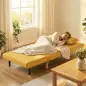 Sofá Cama Individual Plegable con Respaldo Ajustable 5 Posiciones Sillón Cama Tapizado con Cojín 72x75x85 cm Amarillo