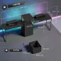Mesa Gaming Doble de 244 cm con Estación de Carga Puertos USB Soportes para Monitor Cajones de Tela Negro