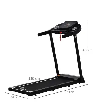 Cinta de Correr para Casa 1-12 KM/H 1,5HP con 12 Programas Ruedas Pantalla LED y Soporte para Móvil para Hogar Oficina