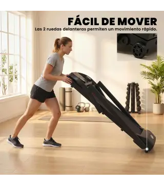 Cinta de Correr para Casa 1-12 KM/H 1,5HP con 12 Programas Ruedas Pantalla LED y Soporte para Móvil para Hogar Oficina