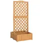 Jardinera con Enrejado de Madera para Plantas Trepadoras con 2 Cajas Plegables Base de Listones 73x70x170 cm Natural