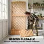 Jardinera con Enrejado de Madera para Plantas Trepadoras con 2 Cajas Plegables Base de Listones 73x70x170 cm Natural