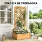 Jardinera con Enrejado de Madera para Plantas Trepadoras con 2 Cajas Plegables Base de Listones 73x70x170 cm Natural