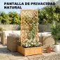 Jardinera con Enrejado de Madera para Plantas Trepadoras con 2 Cajas Plegables Base de Listones 73x70x170 cm Natural