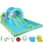 Castillo Hinchable Acuático 7 en 1 con Soplador 2 Toboganes Trampolín Piscina Canasta Columna de Boxeo 426x360x198 cm