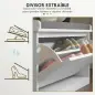 Mueble Zapatero con Banco con Estantes Ajustables y Cojín Acolchado para 8 Pares de Zapatos 80x26x48 cm Blanco