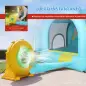 Castillo Hinchable Acuático 7 en 1 con Soplador 2 Toboganes Trampolín Piscina Canasta Columna de Boxeo 426x360x198 cm