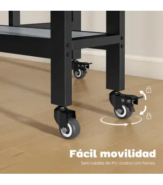 Mesa de Comedor Plegable con Ruedas y Estante Abierto Mesa de Cocina para Espacios Pequeños Gris Cemento