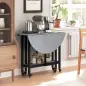 Mesa de Comedor Plegable con Ruedas y Estante Abierto Mesa de Cocina para Espacios Pequeños Gris Cemento