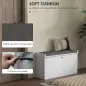 Mueble Zapatero con Banco con Estantes Ajustables y Cojín Acolchado para 8 Pares de Zapatos 80x26x48 cm Blanco