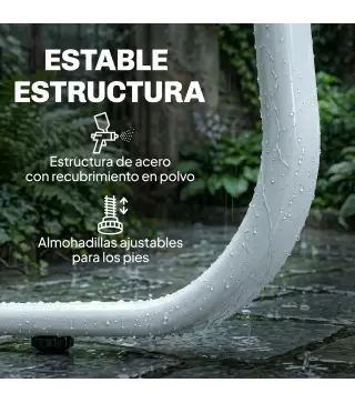 Conjunto Jardín Exterior de 4 Piezas con Sofá de 2 Plazas 2 Sillones Mesa de Vidrio Templado Tela Textilene Caqui