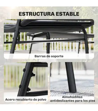 Conjunto de Jardín Exterior de Ratán 4 Piezas Incluye Sofá de 2 Plazas 2 Sillas Mesa de Centro con Tapa Metálica Negro