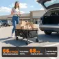 Carro de Jardín Plegable con Ruedas Mango Ajustable Carga 68 kg para Campaña Compra 81x45x89 cm Negro