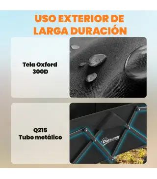 Carro de Jardín Plegable con Ruedas Mango Ajustable Carga 68 kg para Campaña Compra 81x45x89 cm Negro