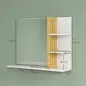 Espejo de Baño Moderno Espejo de Pared Rectangular con 4 Estantes de Almacenamiento para Maquillaje 45x15x58,5 cm Blanco
