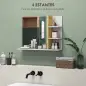 Espejo de Baño Moderno Espejo de Pared Rectangular con 4 Estantes de Almacenamiento para Maquillaje 45x15x58,5 cm Blanco