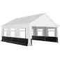 Carpa para Fiestas 4x6 m Carpa de Jardín con Paredes Extraíbles 2 Puertas y Ventanas UPF30+ para Boda Gris y Blanco Carpa para Fiestas 4x6 m Carpa de Jardín con Paredes Extraíbles 2 Puertas y Ventanas UPF30+ para Boda Gris y Blanco
