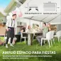 Carpa para Fiestas 4x6 m Carpa de Jardín con Paredes Extraíbles 2 Puertas y Ventanas UPF30+ para Boda Gris y Blanco