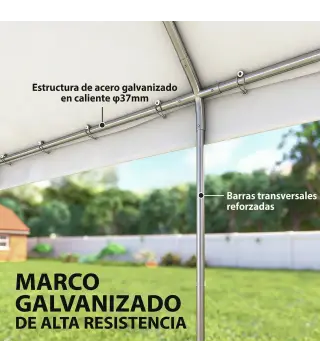 Carpa para Fiestas 4x6 m Carpa de Jardín con Paredes Extraíbles 2 Puertas y Ventanas UPF30+ para Boda Gris y Blanco