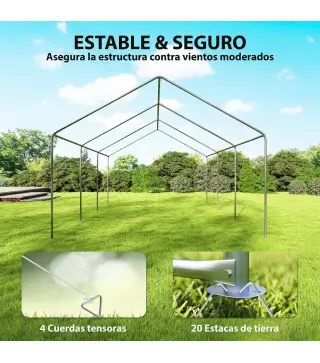 Carpa para Fiestas 4x6 m Carpa de Jardín con Paredes Extraíbles 2 Puertas y Ventanas UPF30+ para Boda Gris y Blanco