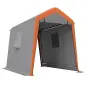 Carpa Garaje Portátil 2,4x1,8 m para Coche Impermeable con Puerta Enrollable con Cremallera Ventanas UPF30+ Gris Claro