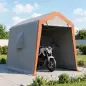 Carpa Garaje Portátil 2,4x1,8 m para Coche Impermeable con Puerta Enrollable con Cremallera Ventanas UPF30+ Gris Claro